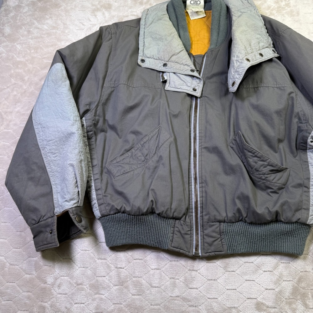 VTG 70s 80s CIAO Sportswear Made In Italy Boxy Fit Bomber Jacket Sz 36 Look - Picture 2 of 11
